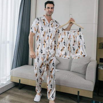 Men's Ice Silk Double Short Suit