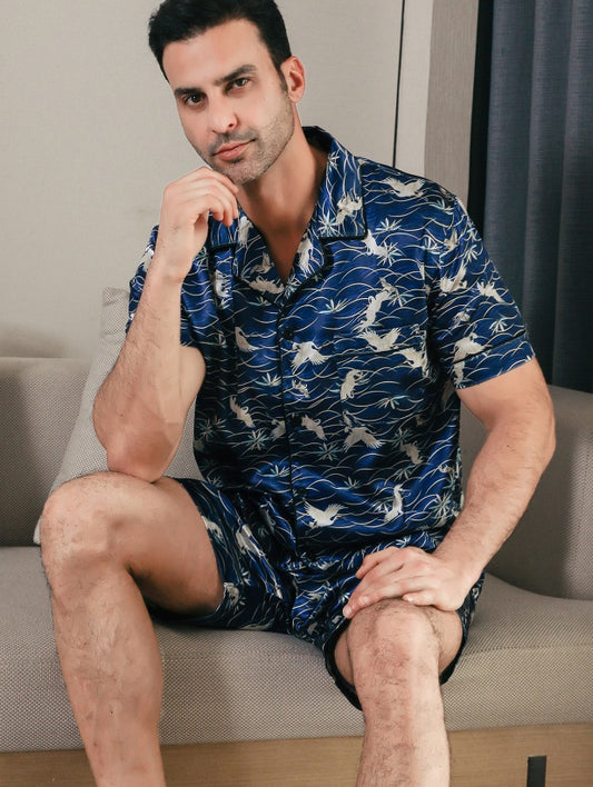 Men's Ice Silk Double Short Suit