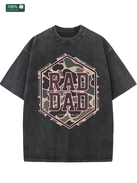 Cotton Men's Washed T Shirt American Casual Ideal Festival Gift