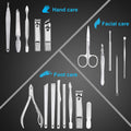 Professional 18-Piece Stainless Steel Manicure Pedicure Kit with Travel Case