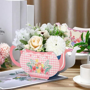 24Pcs Tea Party Table Centerpieces 4 Styles Teapot Shape Flower Box Paper Teapot Gift Box