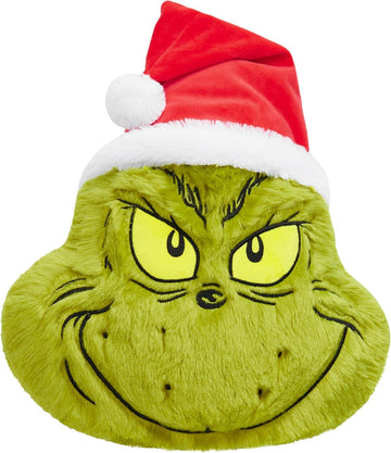 The Grinch 3D Plush Pillow Cushion for Bed, Couch, Throw Pillows Room Decor 21x14 inches, Christmas Home Decor Accessories, Funny Xmas Gifts