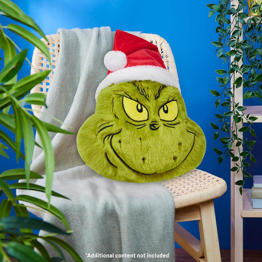 The Grinch 3D Plush Pillow Cushion for Bed, Couch, Throw Pillows Room Decor 21x14 inches, Christmas Home Decor Accessories, Funny Xmas Gifts