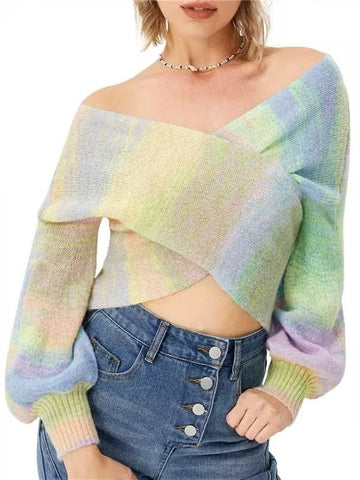 Off-the-shoulder Colored Sweater