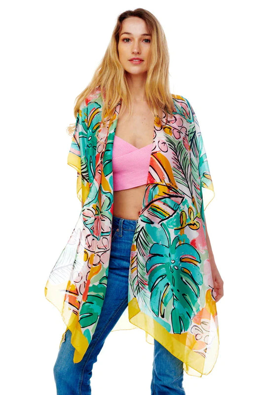 Floral Printed Silky Kimono