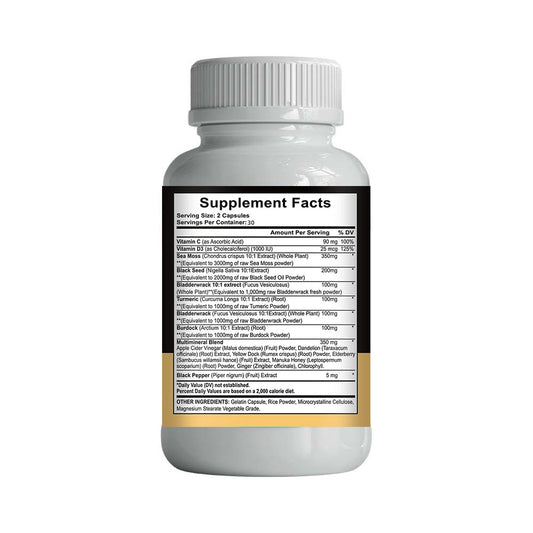 Black Seed Oil Bladder Wrack Turmeric 16-in-1 Supplements Joint Support Sea Moss Capsule