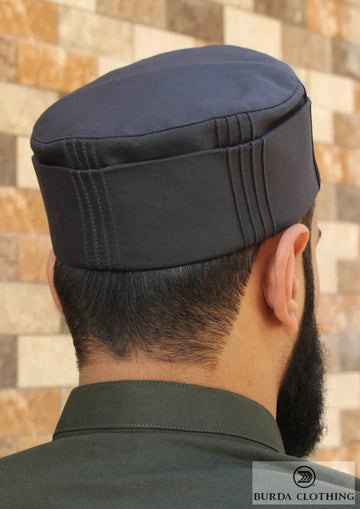 BLACK FOLDED KUFI