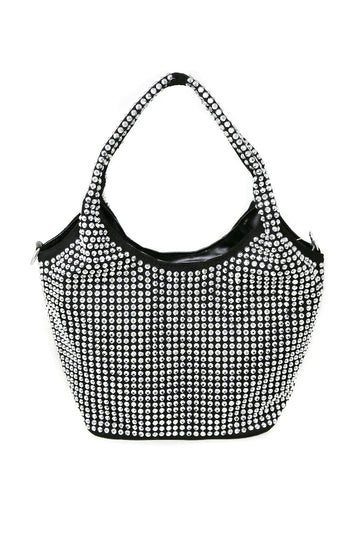 Faceted Stone Embellished Handbag