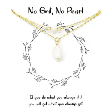 Tell Your Story: NO GRIT, NO PEARL Layered Chain Necklace