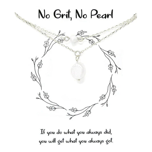 Tell Your Story: NO GRIT, NO PEARL Layered Chain Necklace