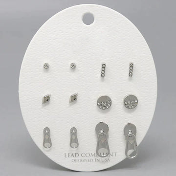 Zip Lock Assorted Stud Earring Set