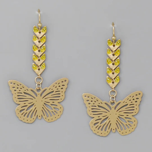 Butterfly Filigree Drop Earrings