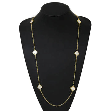 Quatrefoil Charm Station Long Necklace