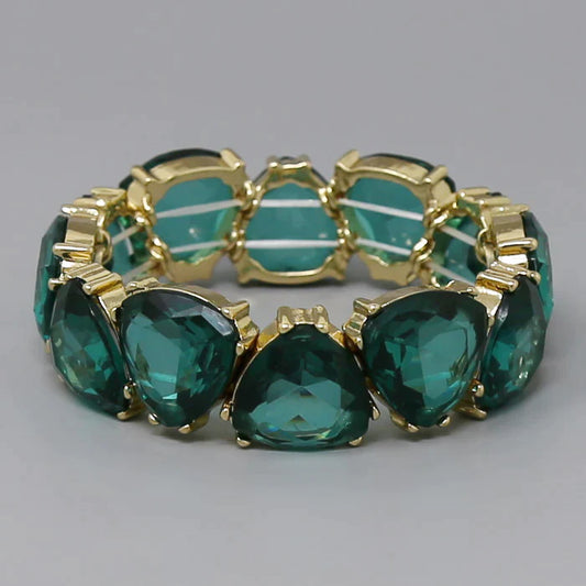 Triangle Glass Stone Stretch Bracelet