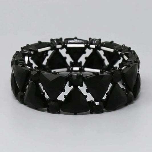 Glass Stone Embellished Stretch Bracelet