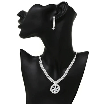 Cubic Zirconia Pave Necklace Set