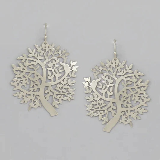 Tree Shape Filigree Dangle Earrings