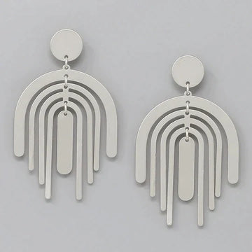 Geometric Metal Drop Earrings