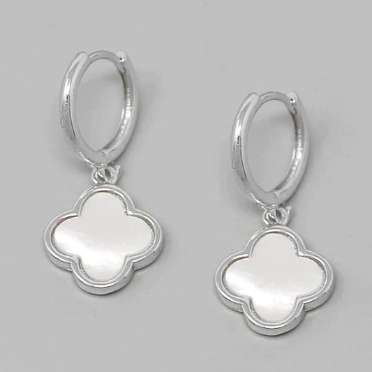 Clover Charm Mini Hoop Earrings