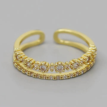 Cubic Zirconia Pave Adjustable Ring