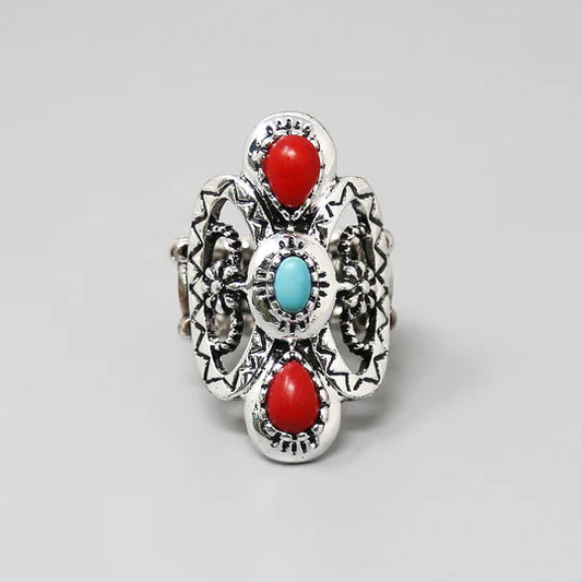 Natural Stone Embellished Stretch Ring