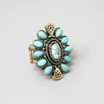 Natural Stone Embellished Stretch Ring