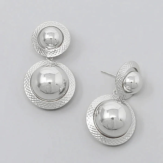 Metal Ball Drop Earrings