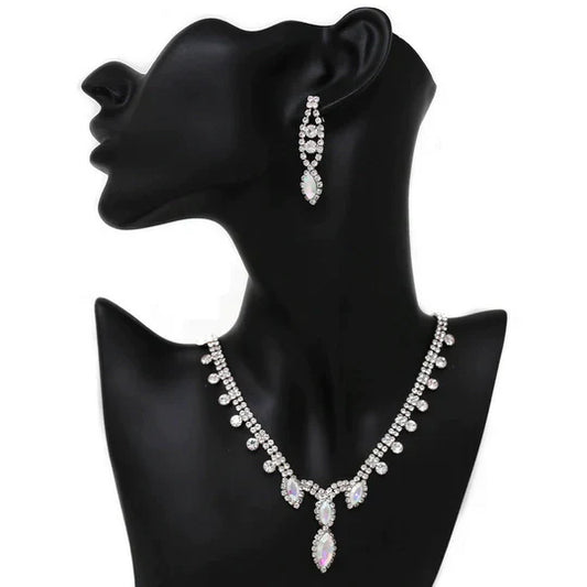 Marquise Rhinestone Necklace Set