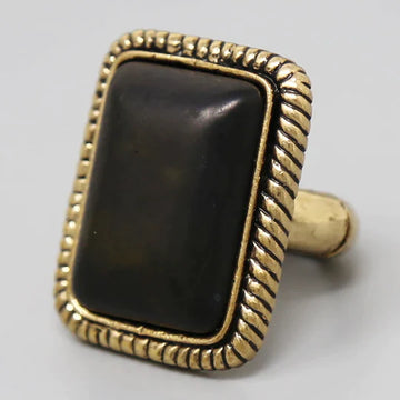 Natura Stone Rectangular Shape Stretch Ring