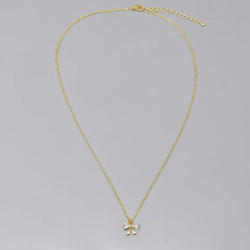 Bow Pendant Gold Dipped Short Chain Necklace