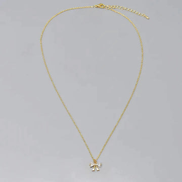 Bow Pendant Gold Dipped Short Chain Necklace