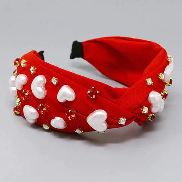 Pearl Heart Embellished Headband